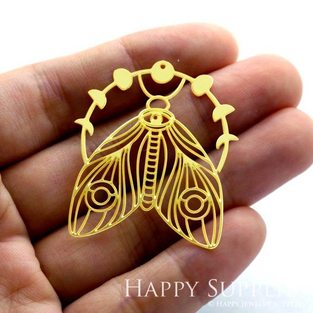 2pcs Brass Jewelry Charms, Geometric Moth Raw Brass Earring Charms, Brass Jewelry Pendants, Raw Brass Jewelry Findings, Brass Pendants Jewelry Wholesale (RD1312)
