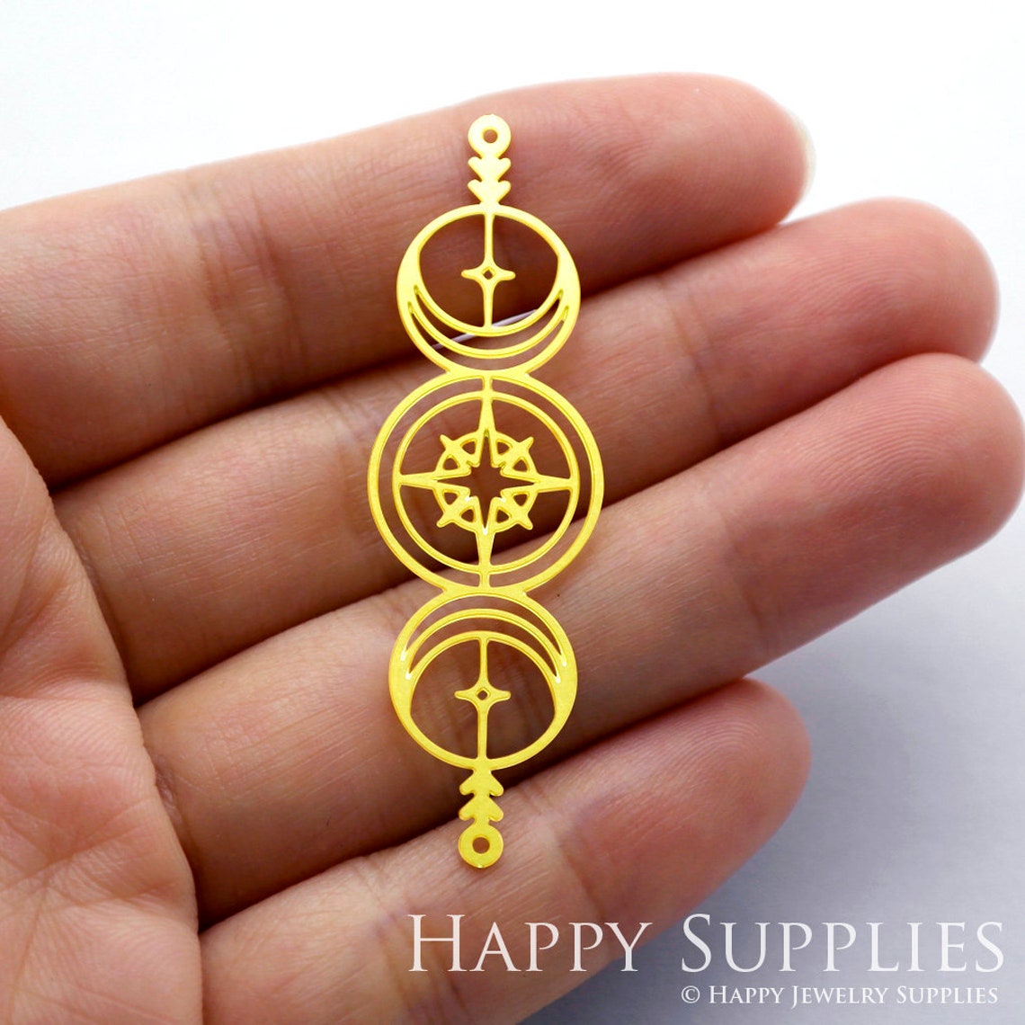2pcs Brass Jewelry Charms, Moon phase Raw Brass Earring Charms, Brass Jewelry Pendants, Raw Brass Jewelry Findings, Brass Pendants Jewelry Wholesale (RD1241)