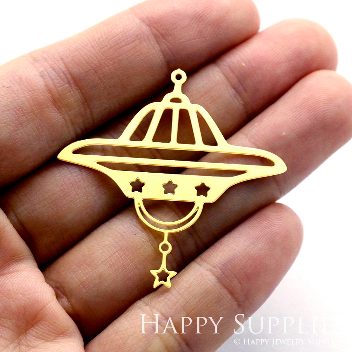 2pcs Brass Jewelry Charms, Spacecraft  Raw Brass Earring Charms, Brass Jewelry Pendants, Raw Brass Jewelry Findings, Brass Pendants Jewelry Wholesale (RD1340)