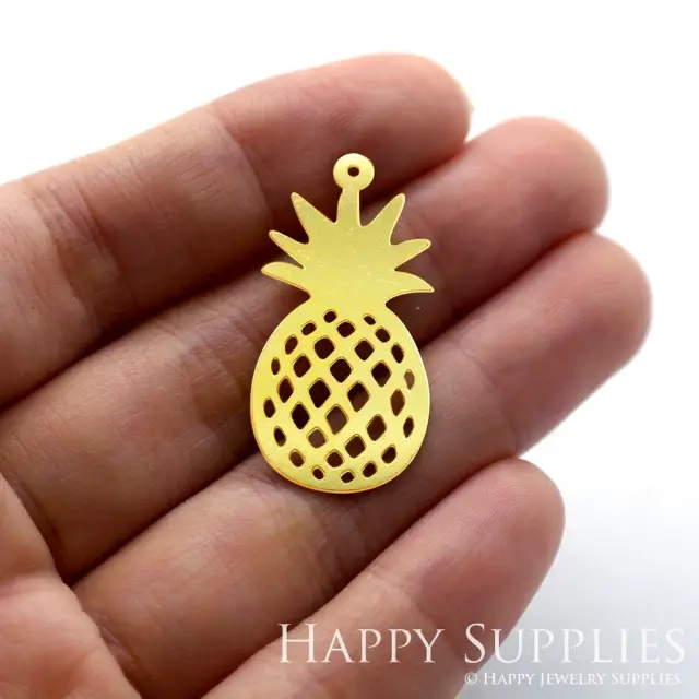 2pcs Brass Jewelry Charms, Pineapple Raw Brass Earring Charms, Brass Jewelry Pendants, Raw Brass Jewelry Findings, Brass Pendants Jewelry Wholesale (RD130)