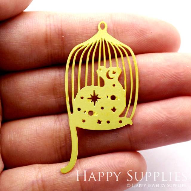 2pcs Brass Jewelry Charms, Cat Raw Brass Earring Charms, Brass Jewelry Pendants, Raw Brass Jewelry Findings, Brass Pendants Jewelry Wholesale (RD1121)