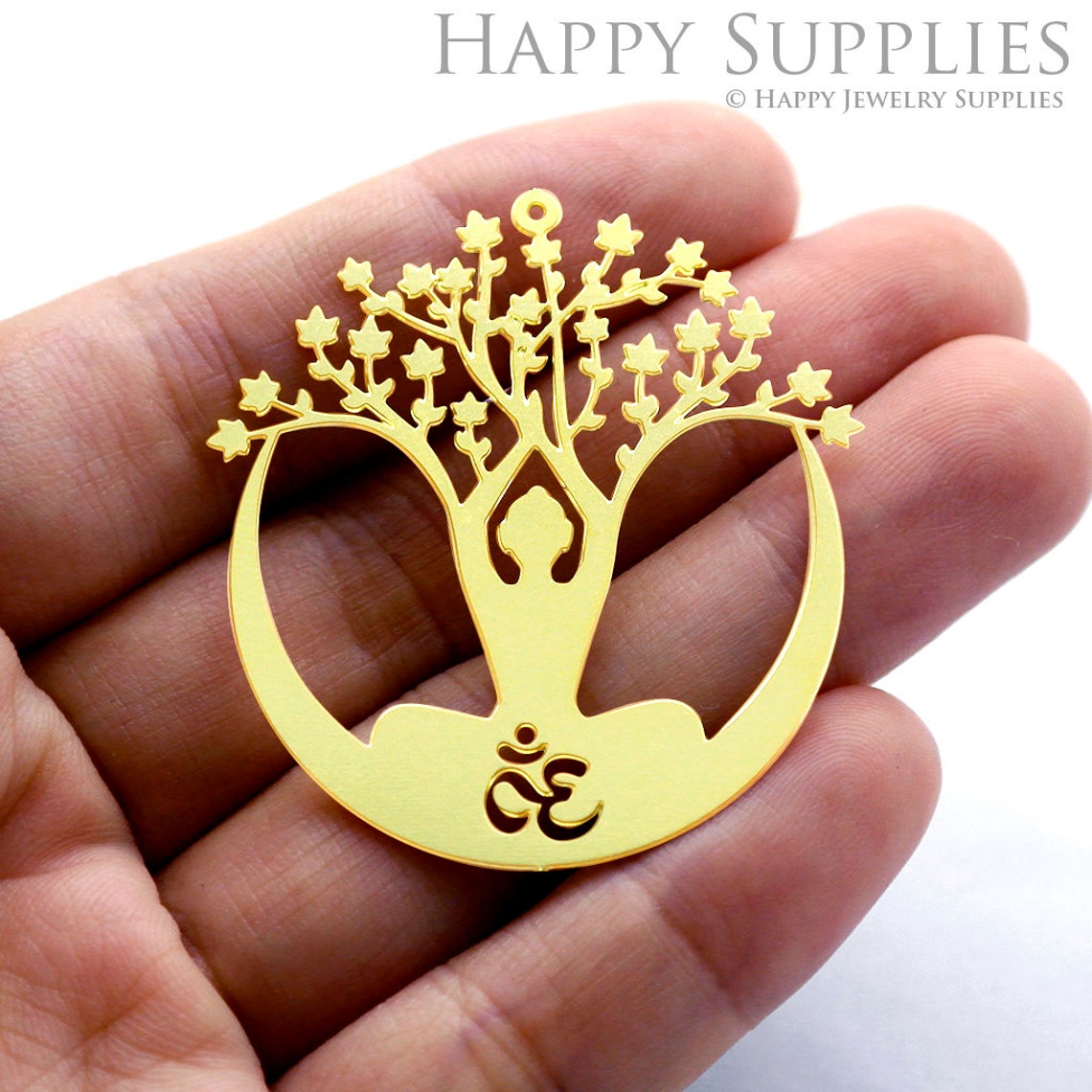 2pcs Brass Jewelry Charms, Buddha in Tree Raw Brass Earring Charms, Brass Jewelry Pendants, Raw Brass Jewelry Findings, Brass Pendants Jewelry Wholesale (RD1326)