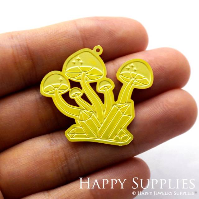 2pcs Brass Jewelry Charms, Mushroom Raw Brass Earring Charms, Brass Jewelry Pendants, Raw Brass Jewelry Findings, Brass Pendants Jewelry Wholesale (RD1049)