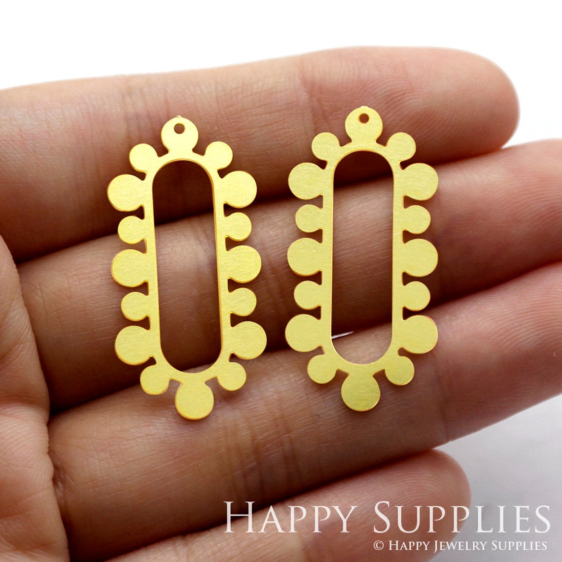 2pcs Brass Jewelry Charms, Oval Raw Brass Earring Charms, Brass Jewelry Pendants, Raw Brass Jewelry Findings, Brass Pendants Jewelry Wholesale (RD1228)