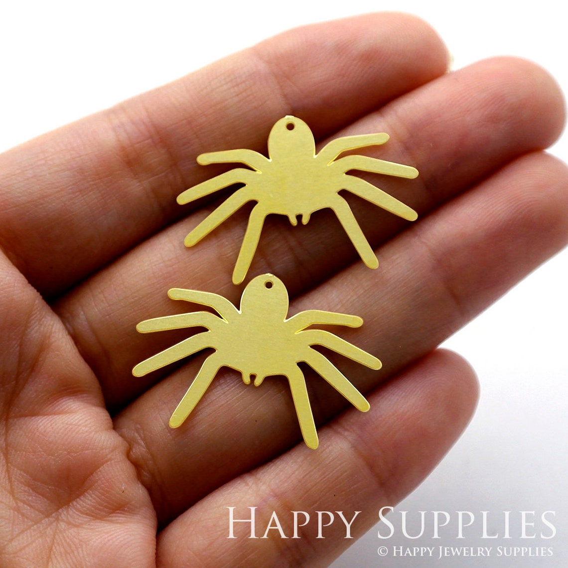 2pcs Brass Jewelry Charms,  Spider Raw Brass Earring Charms, Brass Jewelry Pendants, Raw Brass Jewelry Findings, Brass Pendants Jewelry Wholesale (RD1204)