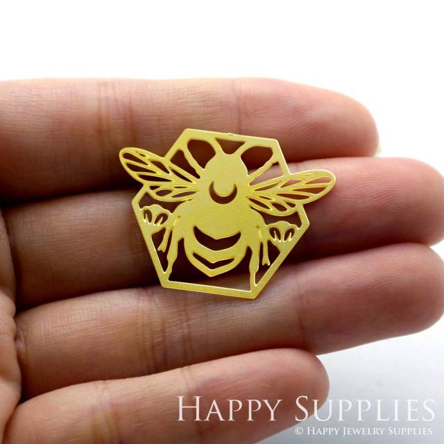 2pcs Brass Jewelry Charms, Bee  Raw Brass Earring Charms, Brass Jewelry Pendants, Raw Brass Jewelry Findings, Brass Pendants Jewelry Wholesale (RD1220)