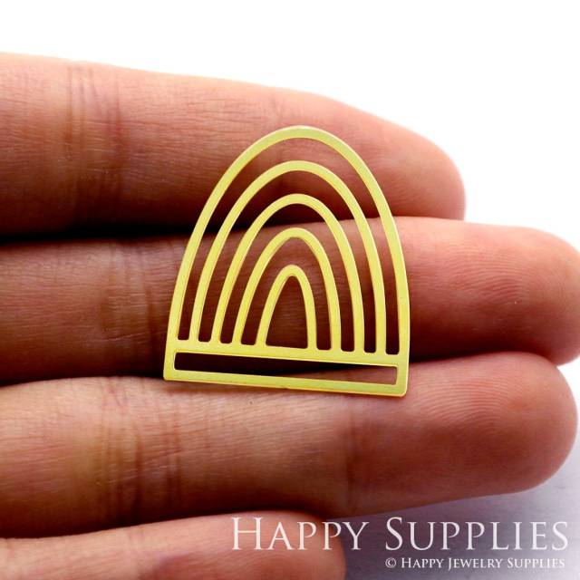 2pcs Brass Jewelry Charms, Semicircle Raw Brass Earring Charms, Brass Jewelry Pendants, Raw Brass Jewelry Findings, Brass Pendants Jewelry Wholesale (RD1175)