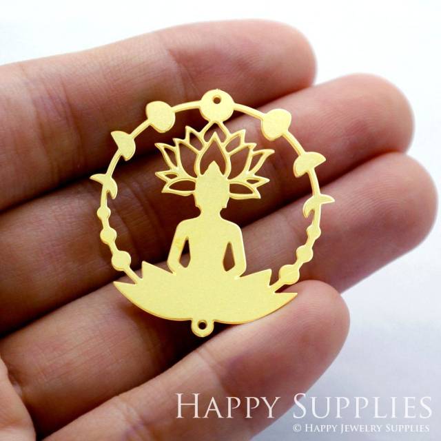 2pcs Brass Jewelry Charms, Buddha in Lotus Raw Brass Earring Charms, Brass Jewelry Pendants, Raw Brass Jewelry Findings, Brass Pendants Jewelry Wholesale (RD1327)