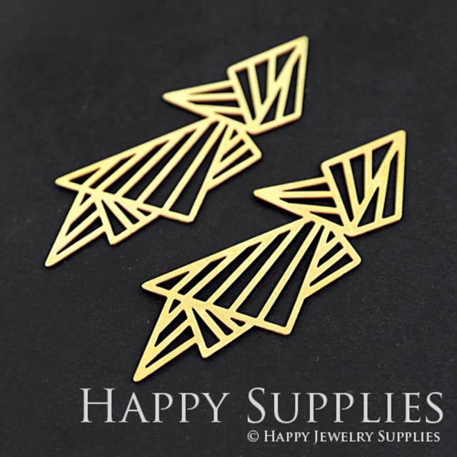 2pcs Brass Jewelry Charms,Geometry Raw Brass Earring Charms, Brass Jewelry Pendants, Raw Brass Jewelry Findings, Brass Pendants Jewelry Wholesale (RD133)