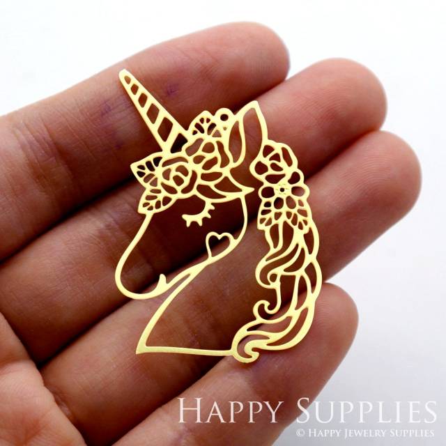 2pcs Brass Jewelry Charms, Unicorn Raw Brass Earring Charms, Brass Jewelry Pendants, Raw Brass Jewelry Findings, Brass Pendants Jewelry Wholesale (RD1532)