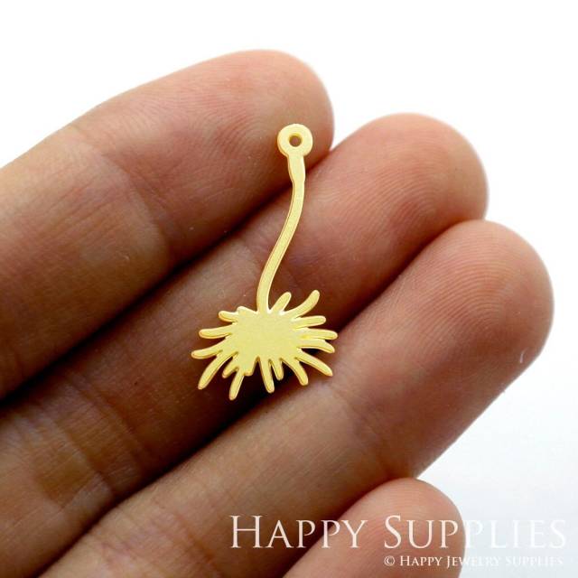2pcs Brass Jewelry Charms, Dandelion Raw Brass Earring Charms, Brass Jewelry Pendants, Raw Brass Jewelry Findings, Brass Pendants Jewelry Wholesale (RD1421)
