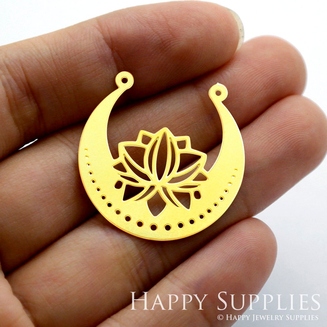2pcs Brass Jewelry Charms, Flower Raw Brass Earring Charms, Brass Jewelry Pendants, Raw Brass Jewelry Findings, Brass Pendants Jewelry Wholesale (RD1396)