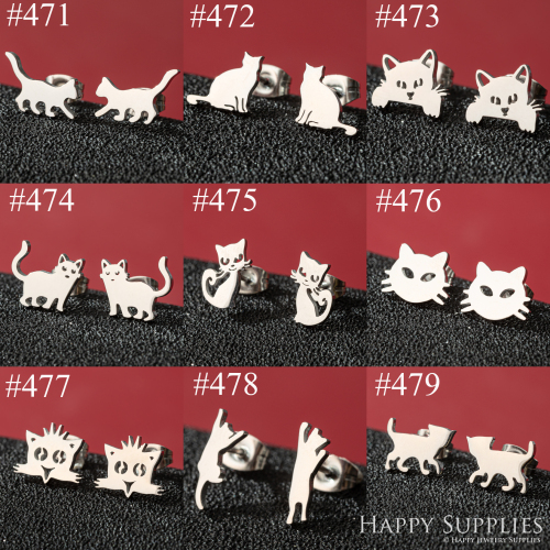 1 Pair Stainless Steel Earrings / Stud Earrings / Gold Earrings/ Black Earrings / earrings studs/ stud earrings for women (ZE471- ZE479)