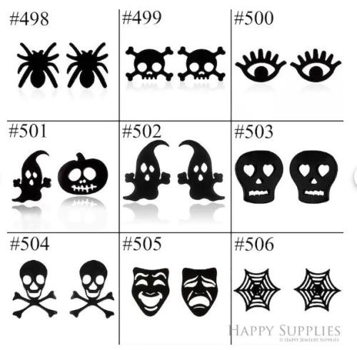 1 Pair Stainless Steel Earrings / Stud Earrings / Gold Earrings/ Black Earrings / earrings studs/ stud earrings for women (ZE498- ZE506)