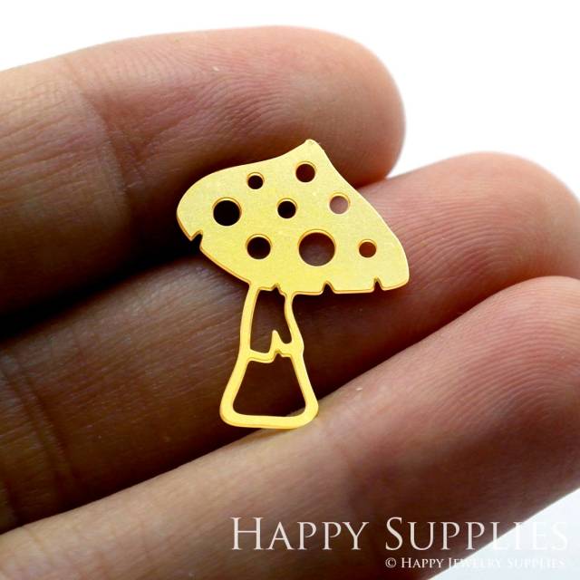 2pcs Brass Jewelry Charms, Mushroom Raw Brass Earring Charms, Brass Jewelry Pendants, Raw Brass Jewelry Findings, Brass Pendants Jewelry Wholesale (RD1449)