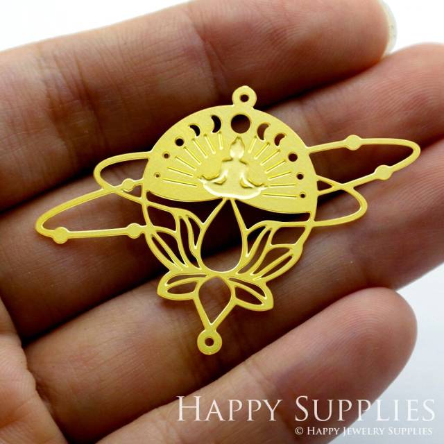 2pcs Brass Jewelry Charms, Buddha in Lotus Raw Brass Earring Charms, Brass Jewelry Pendants, Raw Brass Jewelry Findings, Brass Pendants Jewelry Wholesale (RD1387)