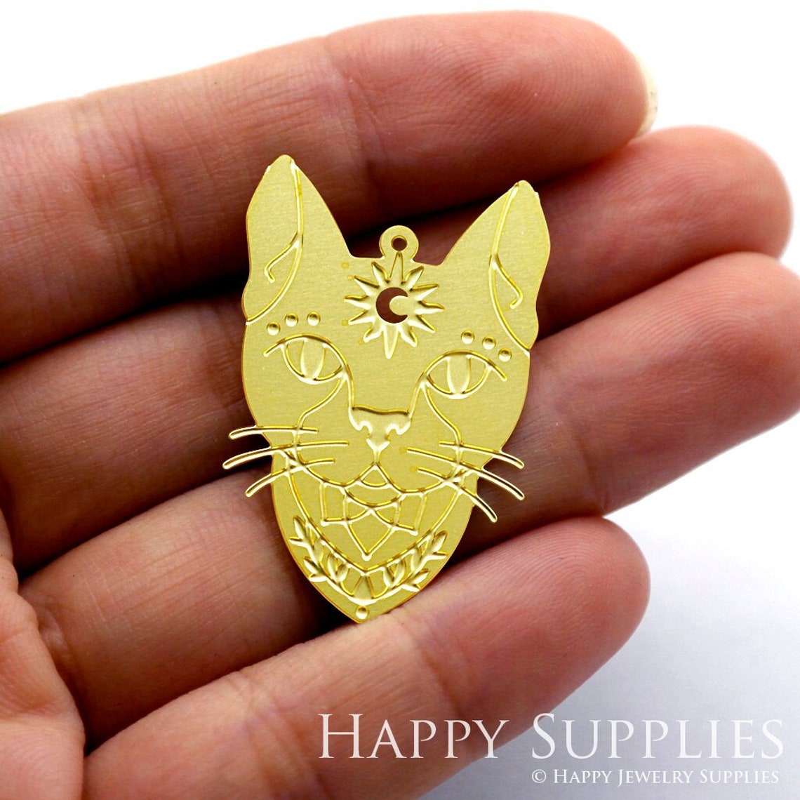 2pcs Brass Jewelry Charms, Cat Raw Brass Earring Charms, Brass Jewelry Pendants, Raw Brass Jewelry Findings, Brass Pendants Jewelry Wholesale (RD1384)