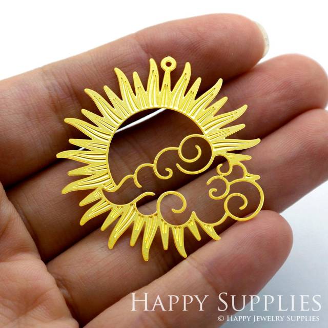 2pcs Brass Jewelry Charms, Sun Raw Brass Earring Charms, Brass Jewelry Pendants, Raw Brass Jewelry Findings, Brass Pendants Jewelry Wholesale (RD1375)