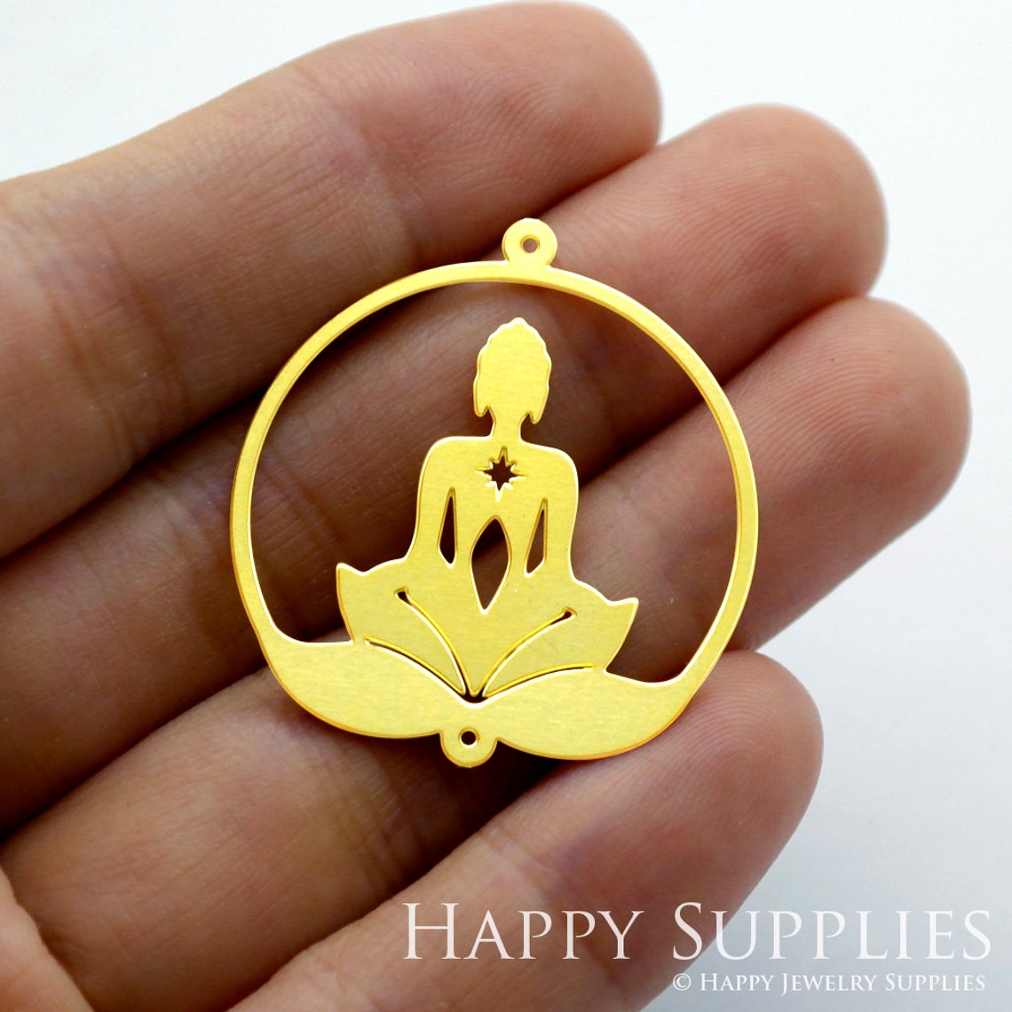 2pcs Brass Jewelry Charms, Buddha in Lotus Raw Brass Earring Charms, Brass Jewelry Pendants, Raw Brass Jewelry Findings, Brass Pendants Jewelry Wholesale (RD1406)