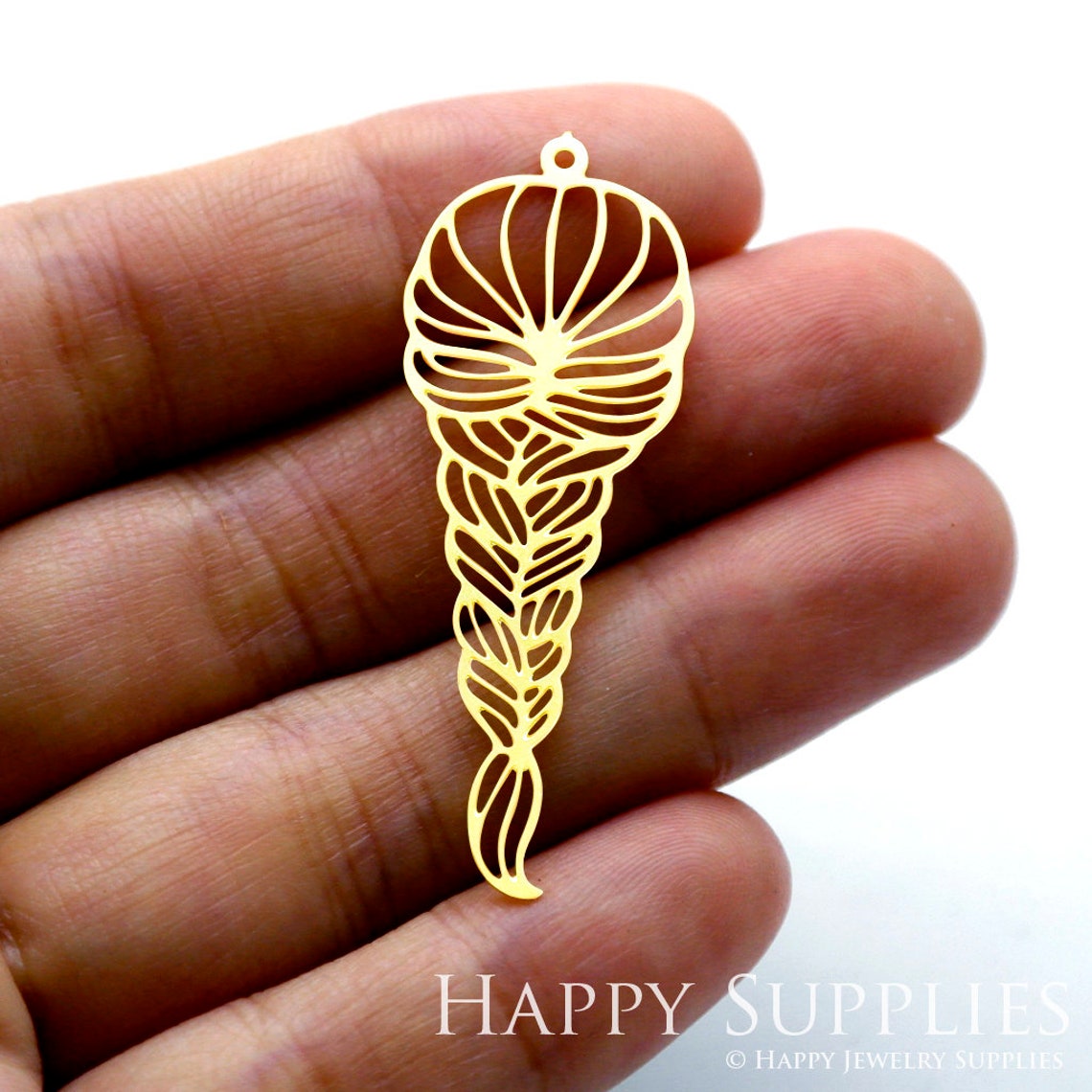 2pcs Brass Jewelry Charms, Hair Raw Brass Earring Charms, Brass Jewelry Pendants, Raw Brass Jewelry Findings, Brass Pendants Jewelry Wholesale (RD1507)