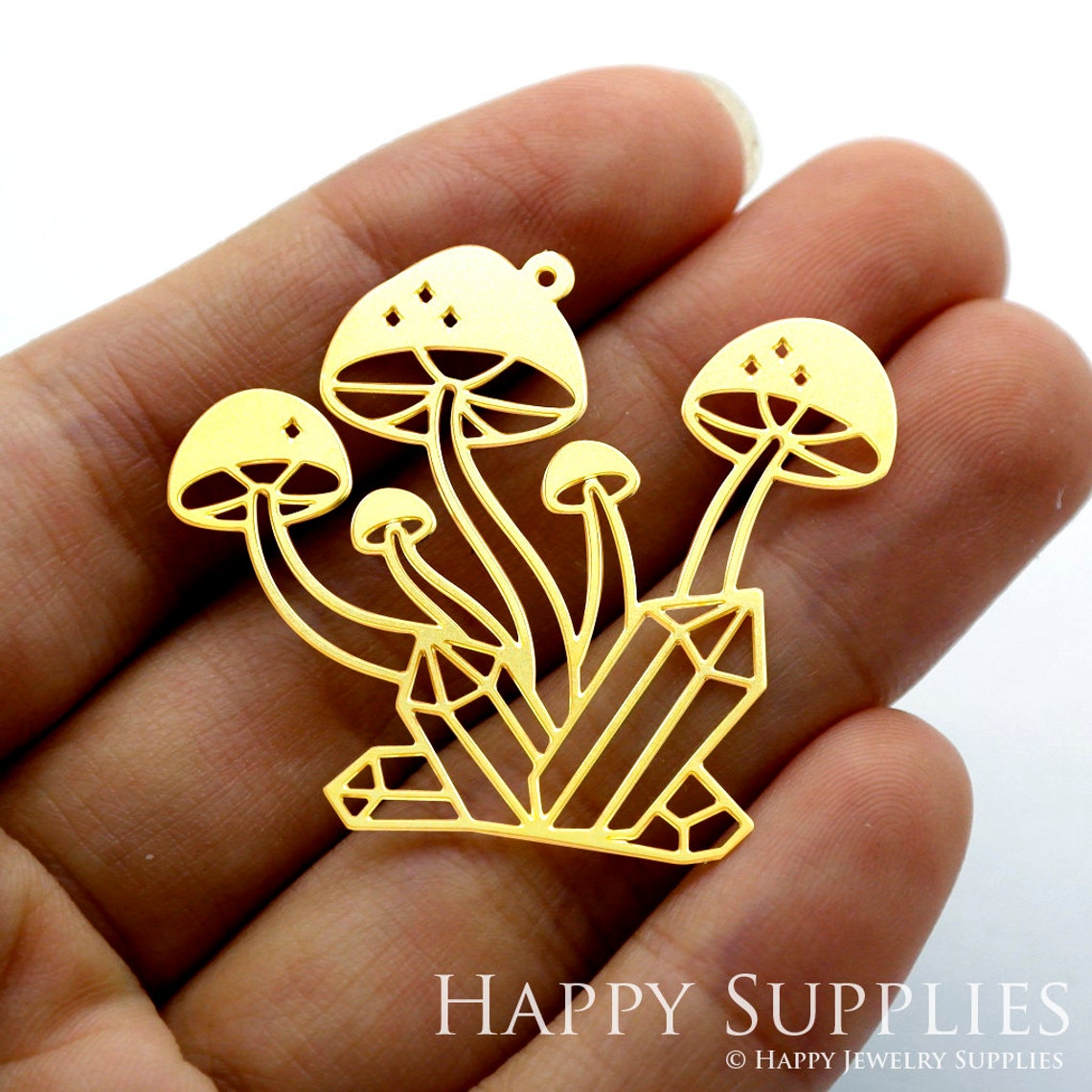 2pcs Brass Jewelry Charms, Mushroom Raw Brass Earring Charms, Brass Jewelry Pendants, Raw Brass Jewelry Findings, Brass Pendants Jewelry Wholesale (RD1415)