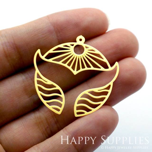 2pcs Brass Jewelry Charms, Fish tail Raw Brass Earring Charms, Brass Jewelry Pendants, Raw Brass Jewelry Findings, Brass Pendants Jewelry Wholesale (RD1398)