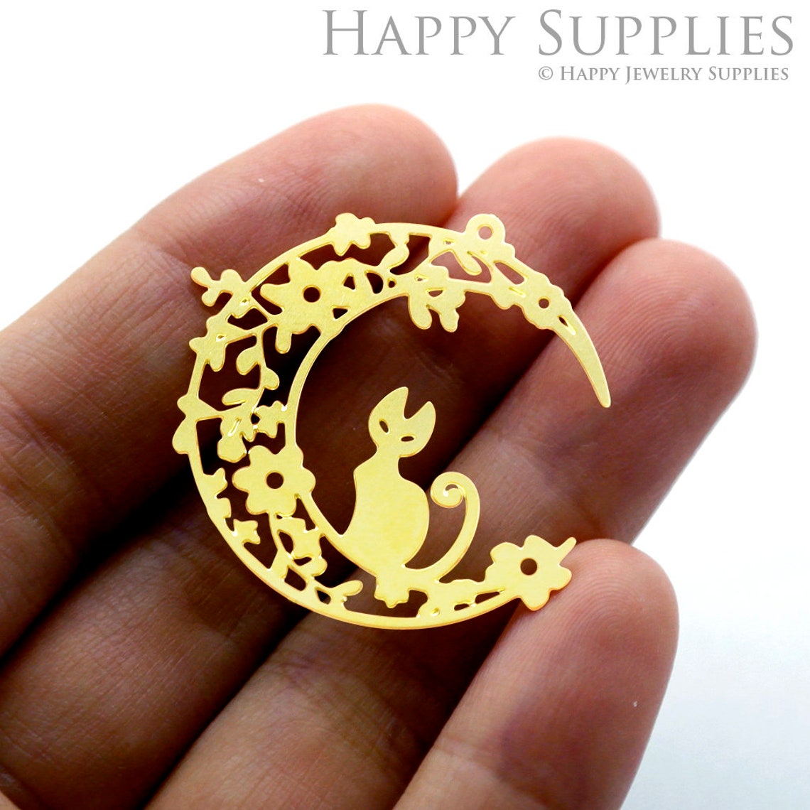 2pcs Brass Jewelry Charms, Moon Raw Brass Earring Charms, Brass Jewelry Pendants, Raw Brass Jewelry Findings, Brass Pendants Jewelry Wholesale (RD1446)
