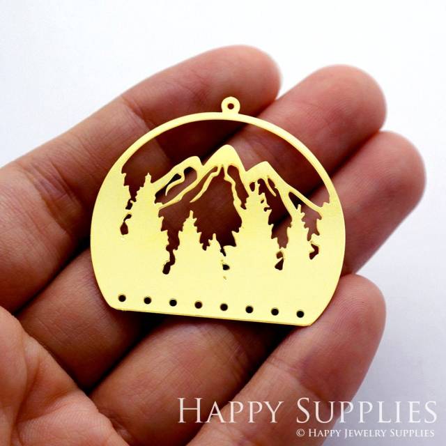 2pcs Brass Jewelry Charms, Mountains Geometric Raw Brass Earring Charms, Brass Jewelry Pendants, Raw Brass Jewelry Findings, Brass Pendants Jewelry Wholesale (RD1362)
