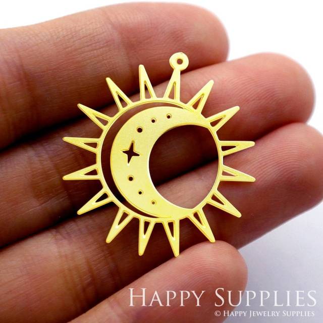 2pcs Brass Jewelry Charms, Sun Raw Brass Earring Charms, Brass Jewelry Pendants, Raw Brass Jewelry Findings, Brass Pendants Jewelry Wholesale (RD1352)