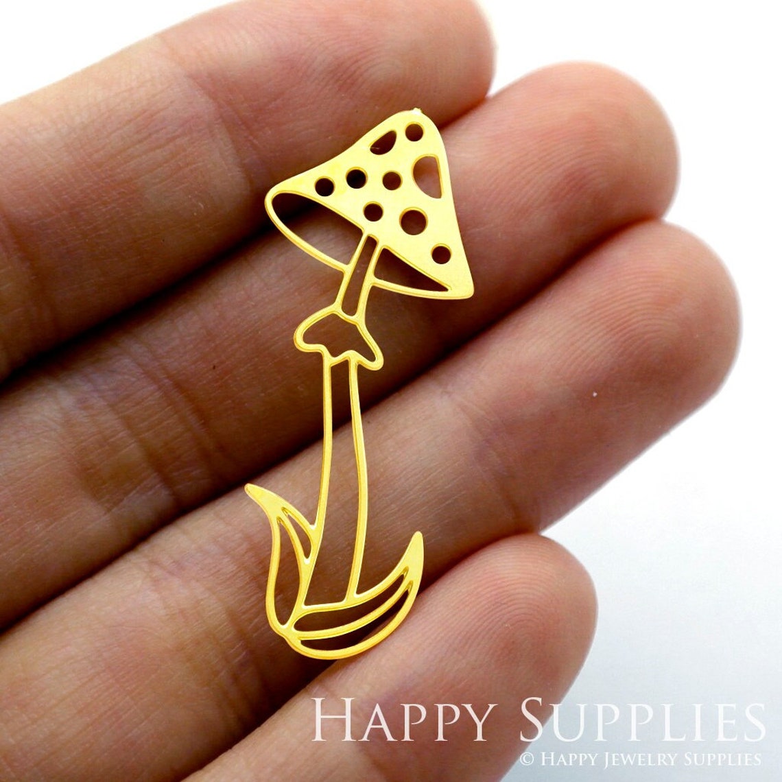 2pcs Brass Jewelry Charms, Mushroom Raw Brass Earring Charms, Brass Jewelry Pendants, Raw Brass Jewelry Findings, Brass Pendants Jewelry Wholesale (RD1424)