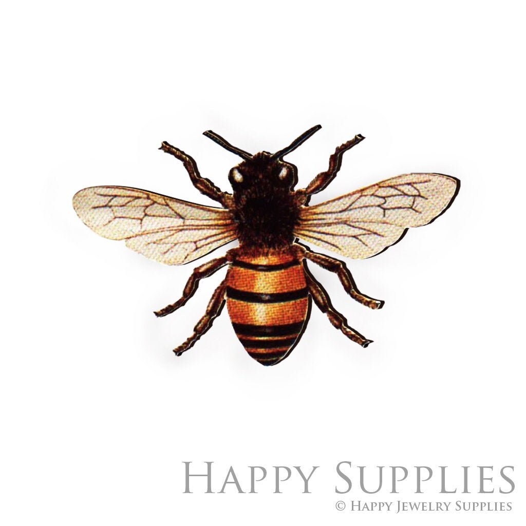 Handmade Jewelry Making Supplies Beads Cut Wooden Bee Charm For DIY Necklace Earring Brooch (CW078-C)