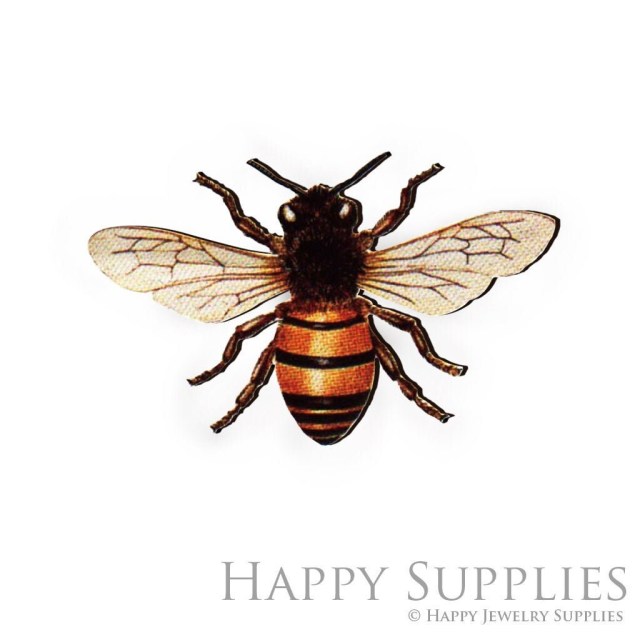 Handmade Jewelry Making Supplies Beads Cut Wooden Bee Charm For DIY Necklace Earring Brooch (CW078-C)