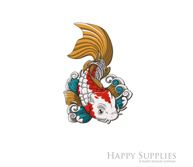 Handmade Jewelry Making Supplies Beads Cut Wooden Goldfish Charm For DIY Necklace Earring Brooch (CW1006)