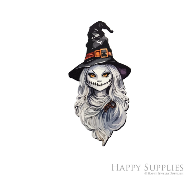Handmade Jewelry Making Supplies Beads Cut Wooden Witch Charm For DIY Necklace Earring Brooch (CW1015)