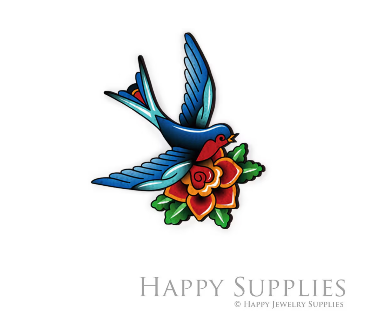 Handmade Jewelry Making Supplies Beads Cut Wooden Bird Charm For DIY Necklace Earring Brooch (CW102-E)
