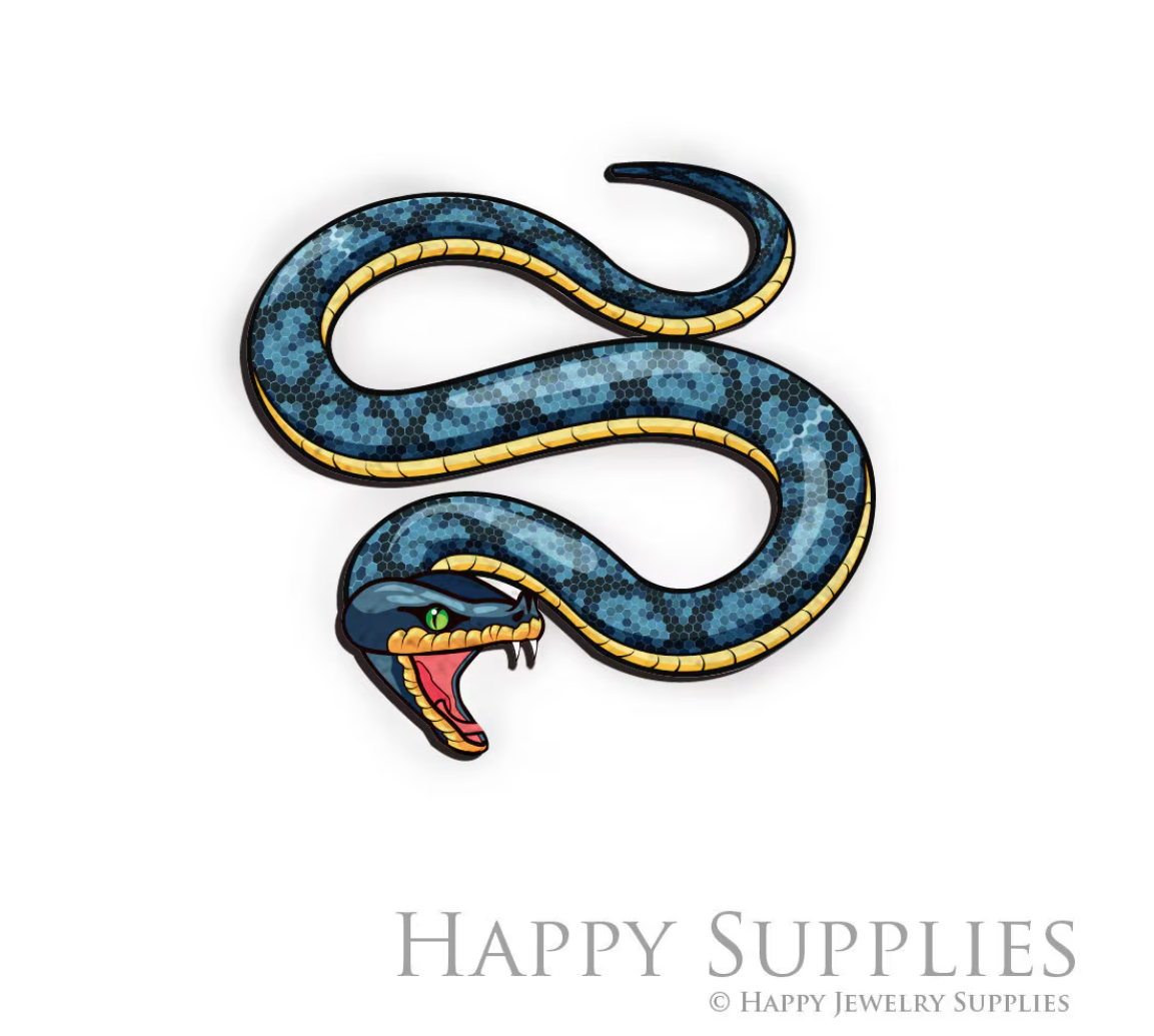 Handmade Jewelry Making Supplies Beads Cut Wooden Snake Charm For DIY Necklace Earring Brooch (CW203)