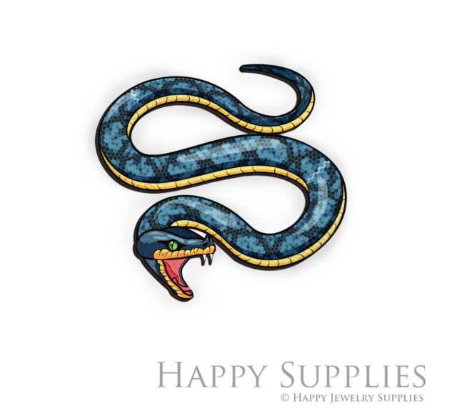 Handmade Jewelry Making Supplies Beads Cut Wooden Snake Charm For DIY Necklace Earring Brooch (CW203)