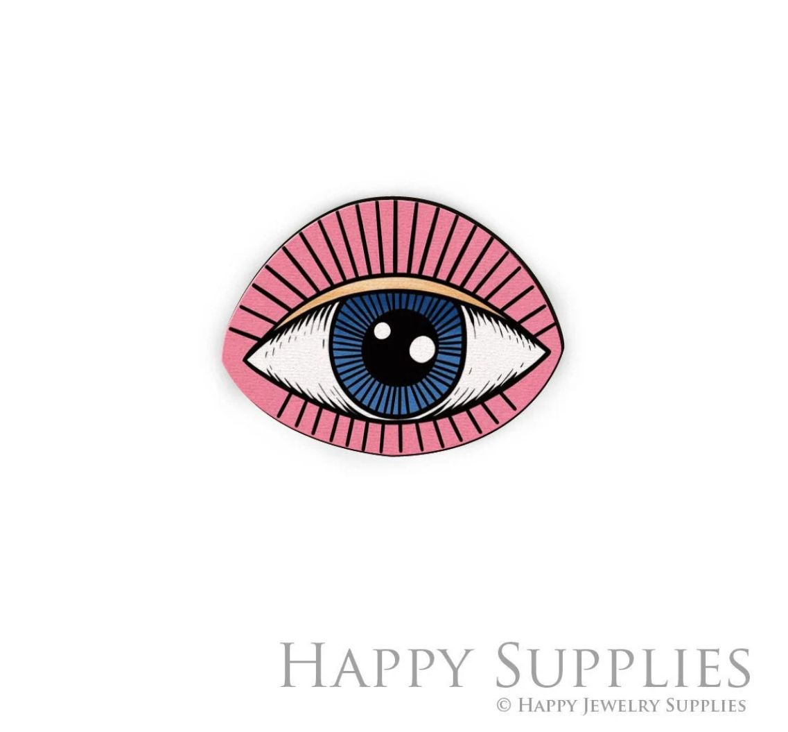 Handmade Jewelry Making Supplies Beads Cut Wooden eye Charm For DIY Necklace Earring Brooch (CW293)