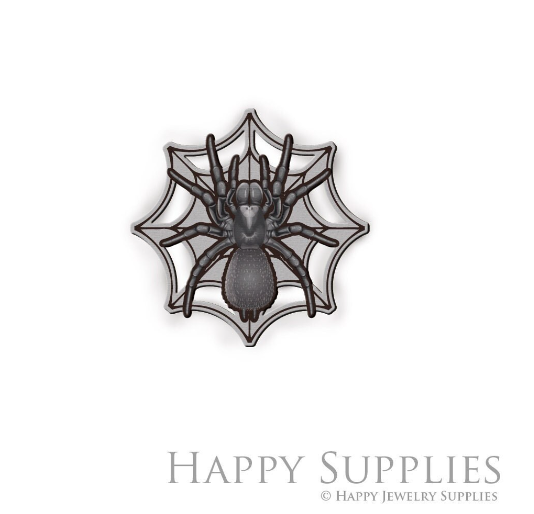 Handmade Jewelry Making Supplies Beads Cut Wooden Spider Charm For DIY Necklace Earring Brooch (CW563)