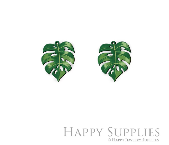 Handmade Jewelry Making Supplies Beads Cut Wooden Leaf Charm For DIY Necklace Earring Brooch (CW587)