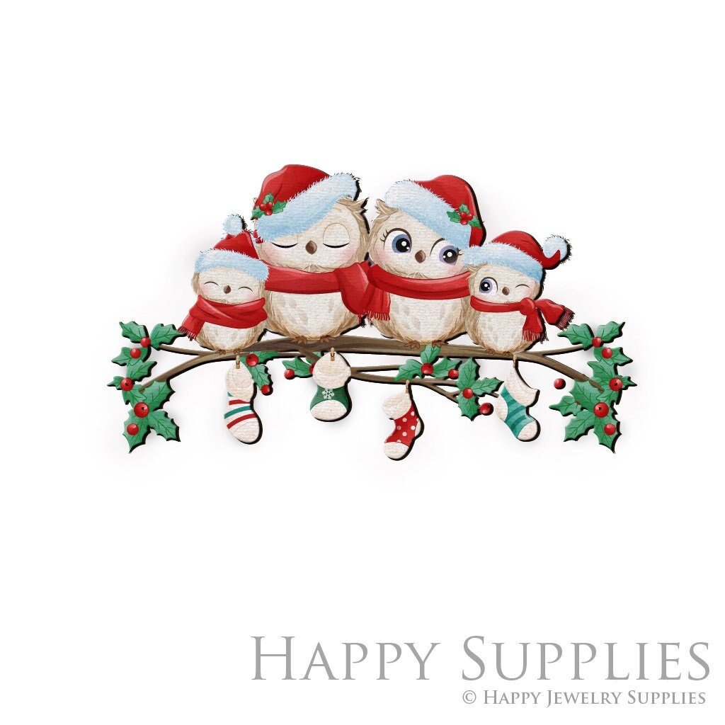 Handmade Jewelry Making Supplies Beads Cut Wooden Christmas Charm For DIY Necklace Earring Brooch (CW743)