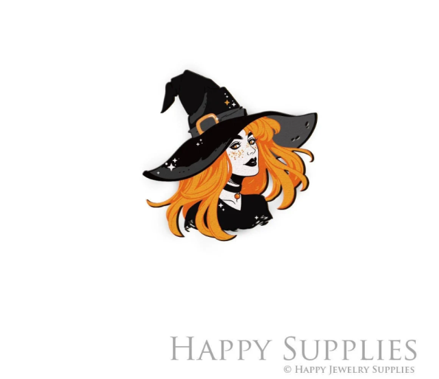 Handmade Jewelry Making Supplies Beads Cut Wooden Witches Charm For DIY Necklace Earring Brooch (CW748)