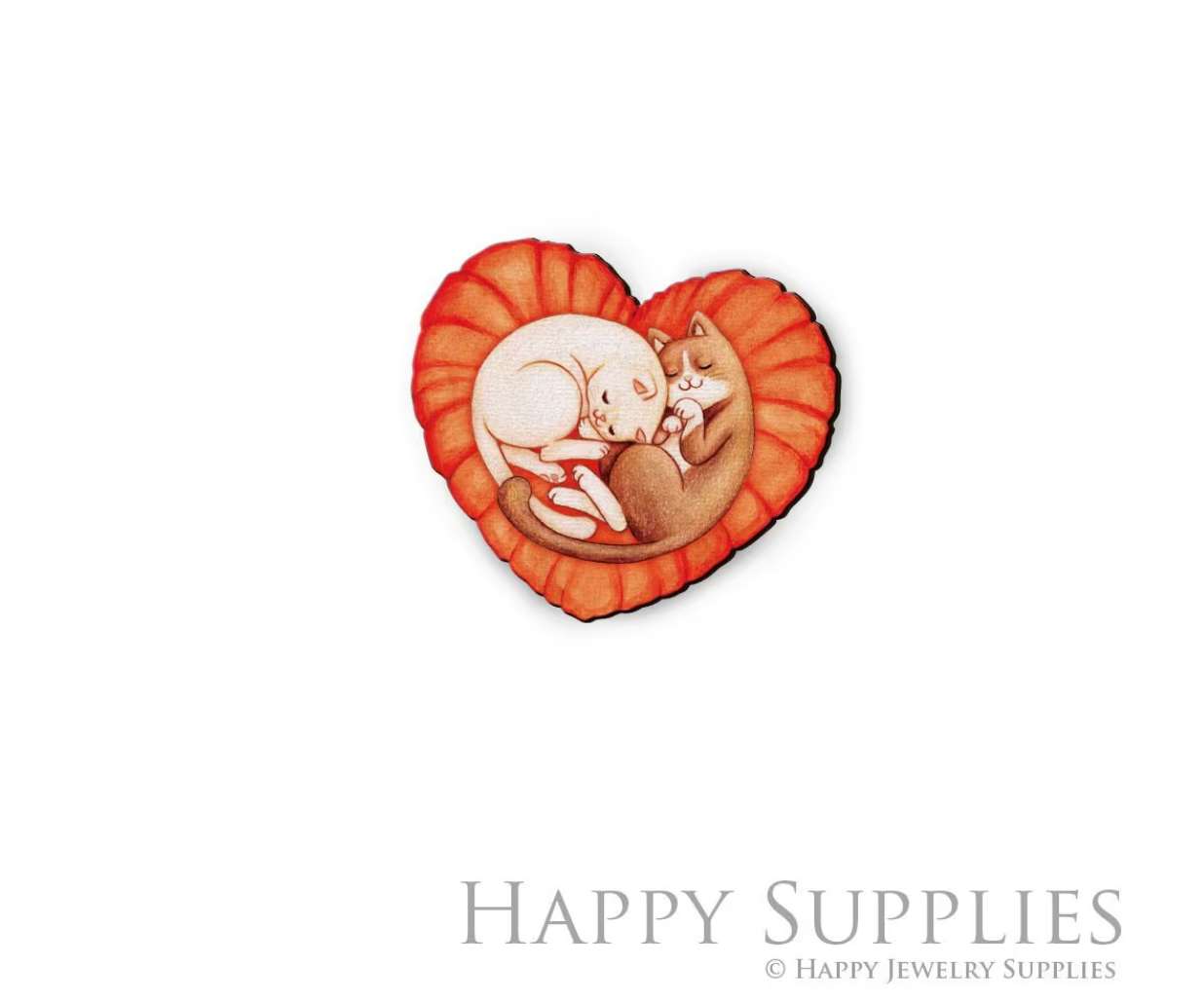 Handmade Jewelry Making Supplies Beads Cut Wooden Cats Charm For DIY Necklace Earring Brooch (CW751)
