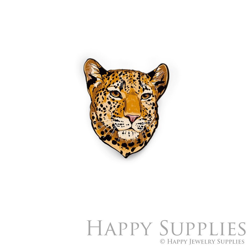 Handmade Jewelry Making Supplies Beads Cut Wooden Leopard Charm For DIY Necklace Earring Brooch (CW756-D)