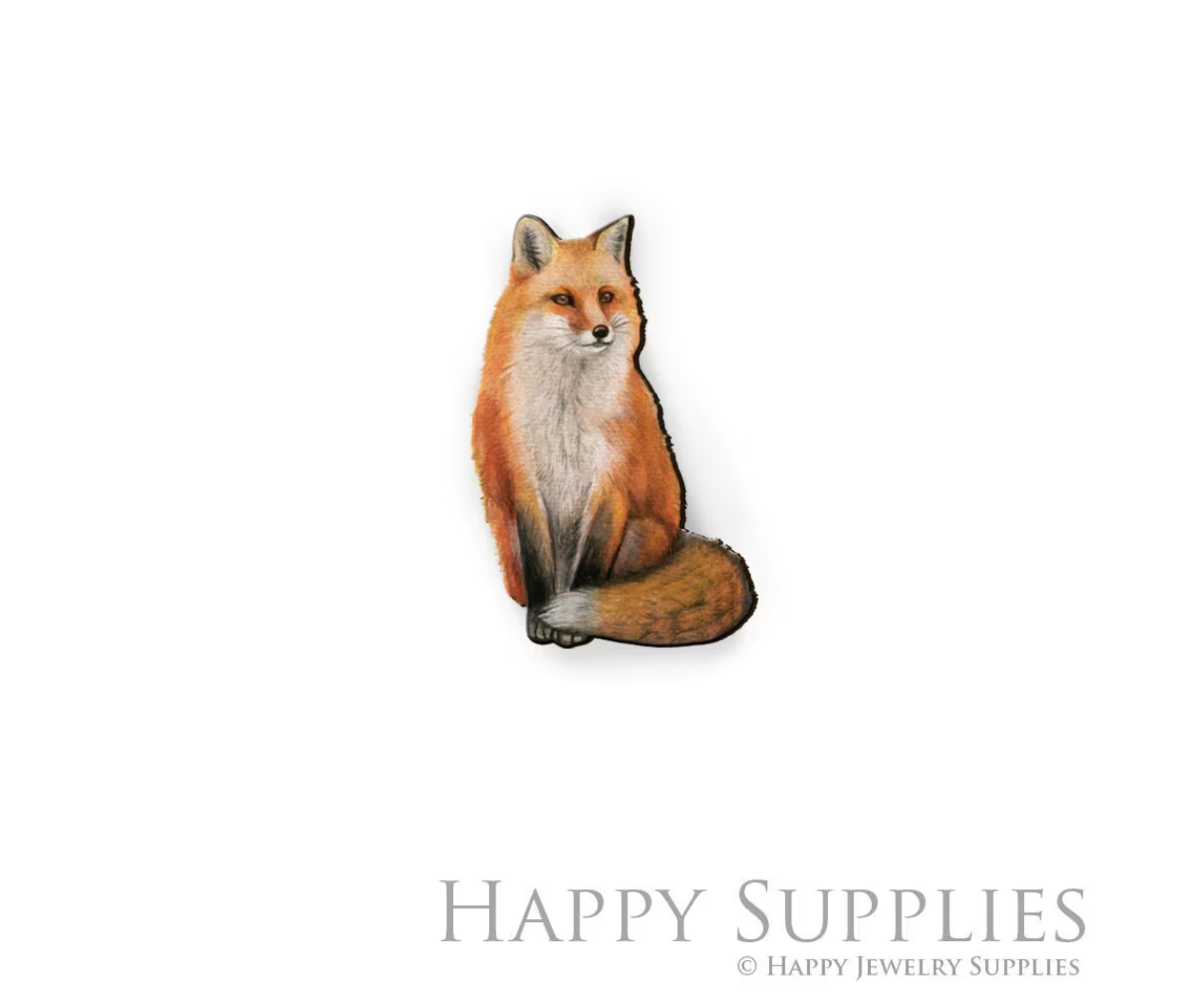 Handmade Jewelry Making Supplies Beads Cut Wooden Fox Charm For DIY Necklace Earring Brooch (CW758)