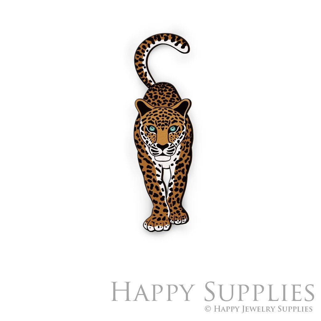 Handmade Jewelry Making Supplies Beads Cut Wooden Leopard Charm For DIY Necklace Earring Brooch (CW760)