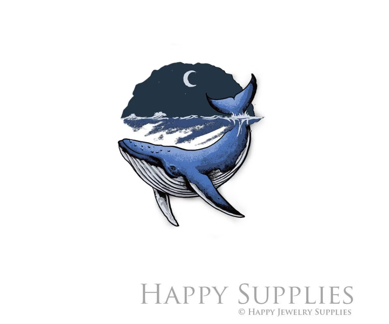 Handmade Jewelry Making Supplies Beads Cut Wooden Whale Charm For DIY Necklace Earring Brooch (CW781)