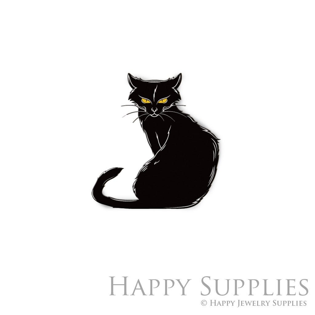 Handmade Jewelry Making Supplies Beads Cut Wooden Cat Charm For DIY Necklace Earring Brooch (CW782)