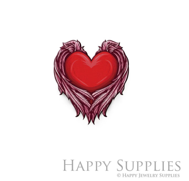 Handmade Jewelry Making Supplies Beads Cut Wooden heart Charm For DIY Necklace Earring Brooch (CW871)