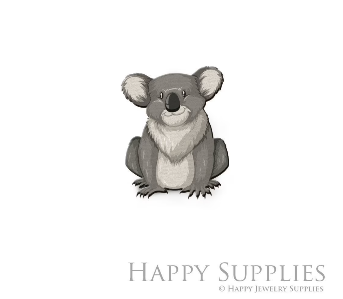 Handmade Jewelry Making Supplies Beads Cut Wooden Koala Charm For DIY Necklace Earring Brooch (CW877)